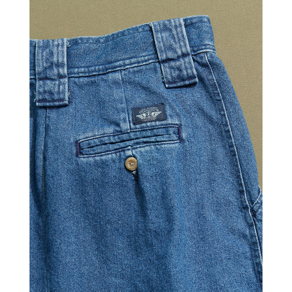 Dockers Made In USA Pleated Denim Skirt - 28 X 30 Blue