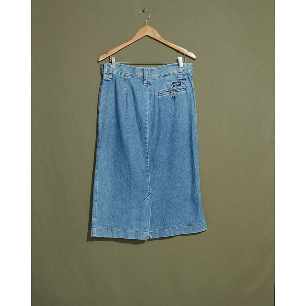 Dockers Made In USA Pleated Denim Skirt - 33 X 30 Blue
