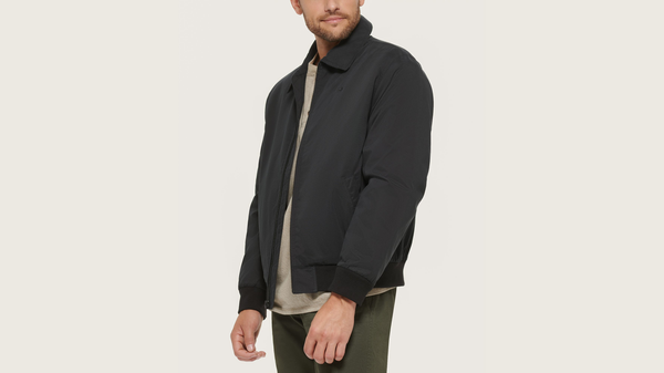 Dockers Microtwill Relaxed Laydown Collar Bomber Black