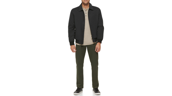 Dockers Microtwill Relaxed Laydown Collar Bomber Black