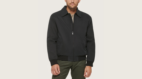 dockers Microtwill Relaxed Laydown Collar Bomber Black