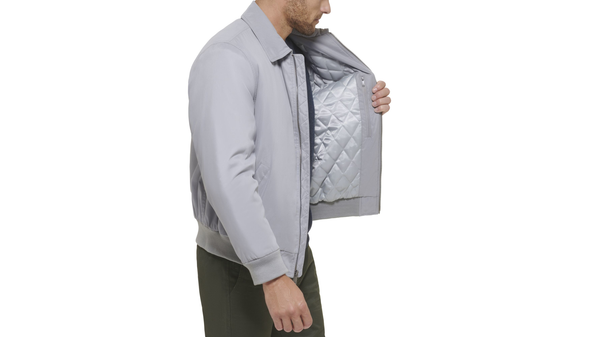 Dockers Microtwill Relaxed Laydown Collar Bomber Grey