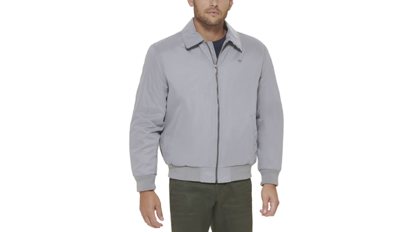 dockers Microtwill Relaxed Laydown Collar Bomber Grey