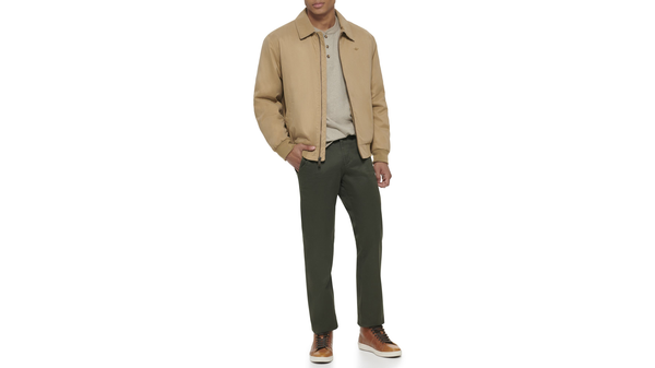 Dockers Microtwill Relaxed Laydown Collar Bomber Tan