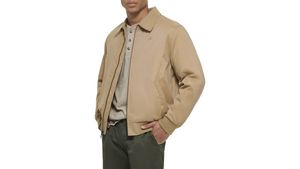Dockers Microtwill Relaxed Laydown Collar Bomber Tan