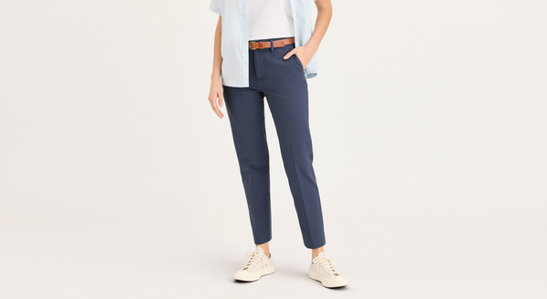 dockers Mid-Rise Collins Trouser with Sculpt Slim Fit Crown Blue