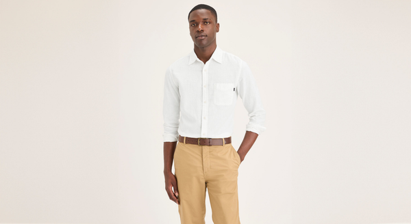 dockers Original Button-Up Slim Fit Light White Rigid