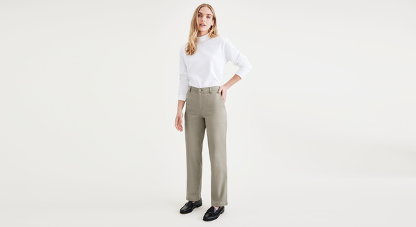 dockers Original Chinos High Waisted Straight Fit Green