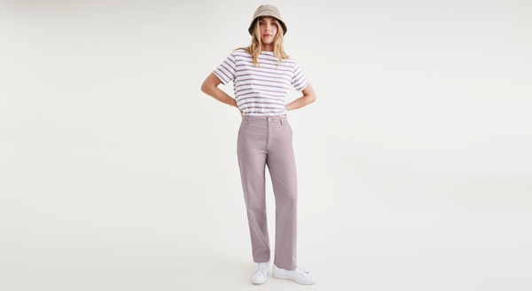 dockers Original Chinos High Waisted Straight Fit Purple Dove