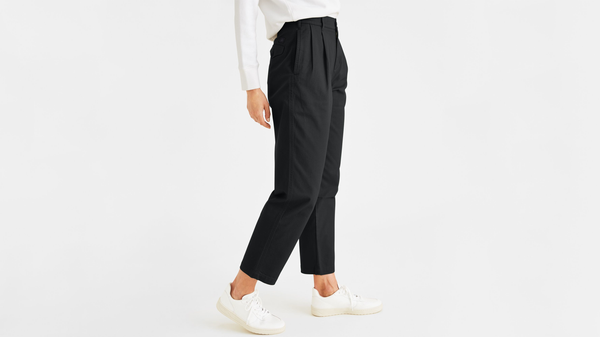 Dockers Original Khakis Pleated High Waisted Tapered Fit Mineral Black