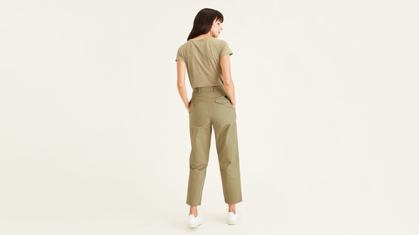 Dockers Original Khakis Pleated High Waisted Tapered Fit New British Khaki