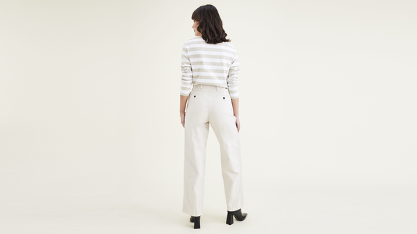 Dockers Original Khakis Pleated High Wide Fit Sahara Khaki