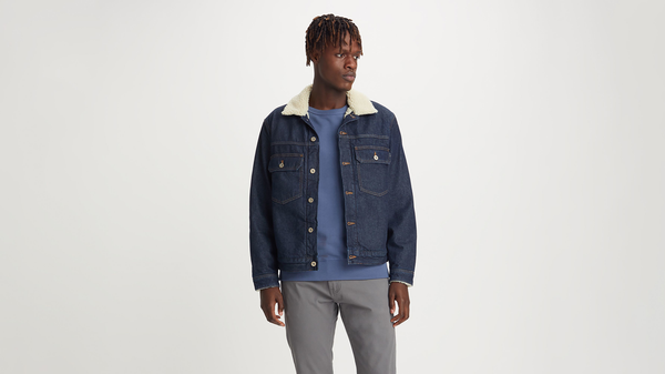 Dockers Original Sherpa Trucker Jacket Regular Fit Blue