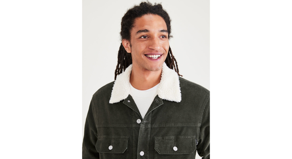 Dockers Original Sherpa Trucker Jacket Regular Fit Green
