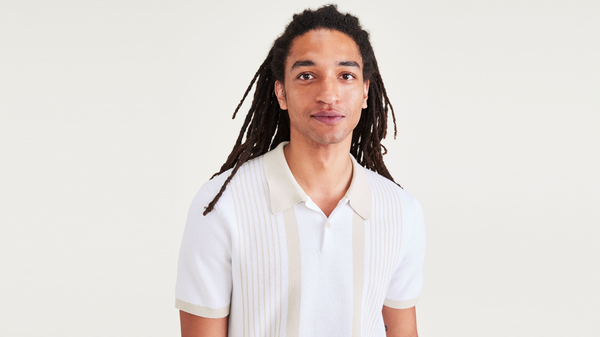 Dockers Polo Sweater Regular Fit Shore Stripe Lucent White