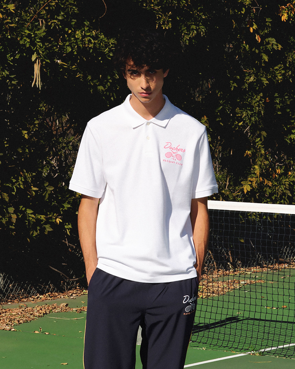 dockers Racquet Club All Court Polo Regular Fit Lucent White