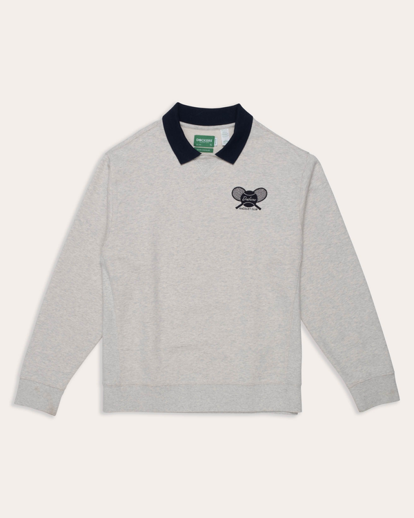 Dockers Racquet Club Collared Sweatshirt Relaxed Fit Grey