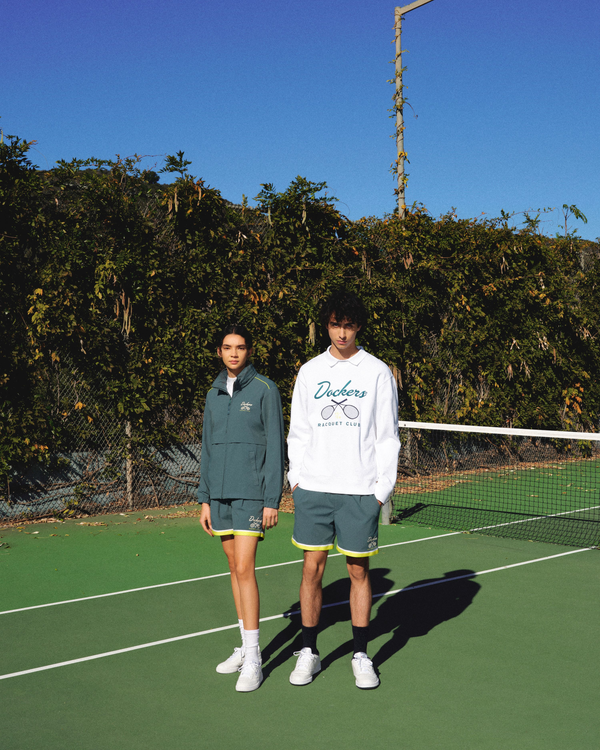 Dockers Racquet Club Collared Sweatshirt Relaxed Fit Lucent White