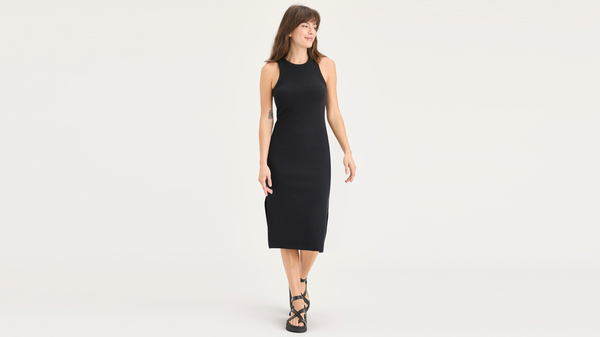 dockers Rib Knit Tank Dress with Lofi Knit Slim Fit Beautiful Black