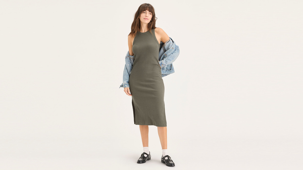 dockers Rib Knit Tank Dress with Lofi Knit Slim Fit Green