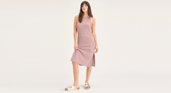 Dockers Rib Knit Tank Dress With Lofi Knit Slim Fit Pink