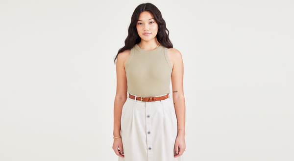 dockers Rib Tank with Lofi Knit Slim Fit Sahara Khaki