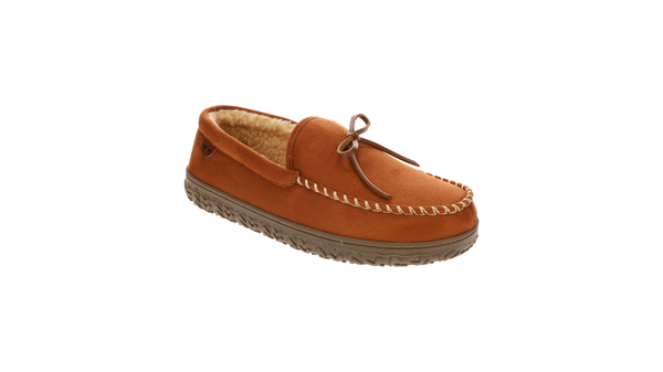 dockers Rugged Microsuede Boater Moccasin Slippers Brown
