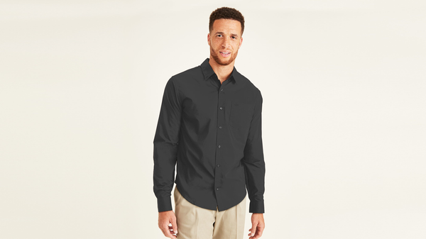 dockers Signature Comfort Flex Shirt Classic Fit (Big and Tall) Grey