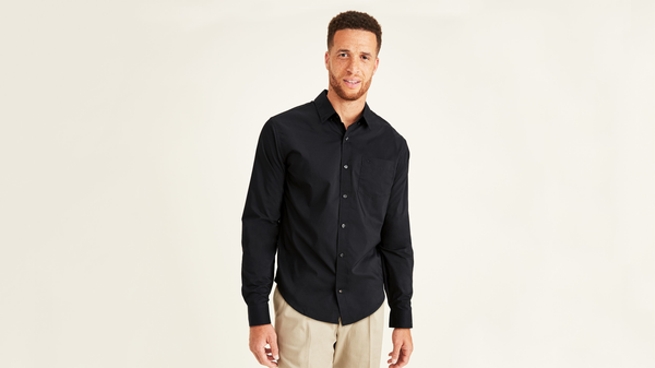 dockers Signature Comfort Flex Shirt Classic Fit (Big and Tall) Black