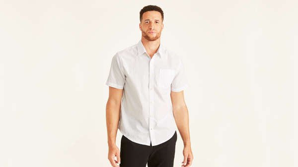 dockers Signature Comfort Flex Shirt Classic Fit (Big and Tall) Paper White