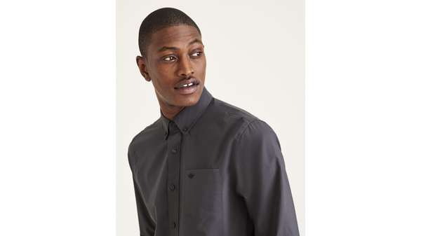 Dockers Signature Comfort Flex Shirt Classic Fit (Big And Tall) Grey