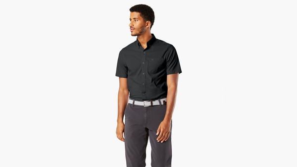 dockers Signature Comfort Flex Shirt Classic Fit (Big and Tall) Black