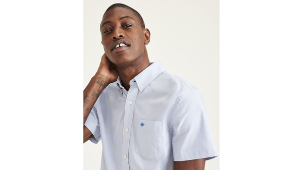 Dockers Signature Comfort Flex Shirt Classic Fit (Big And Tall) Blue