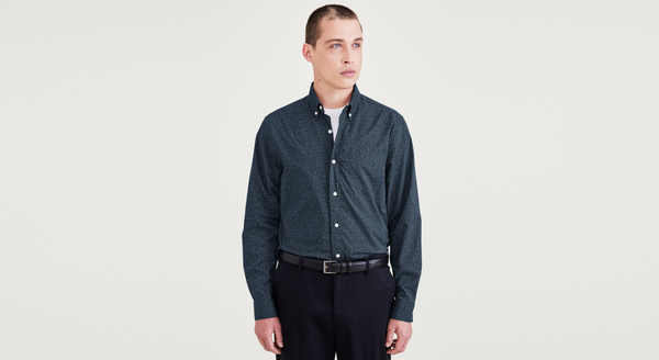 dockers Signature Comfort Flex Shirt Classic Fit Blue