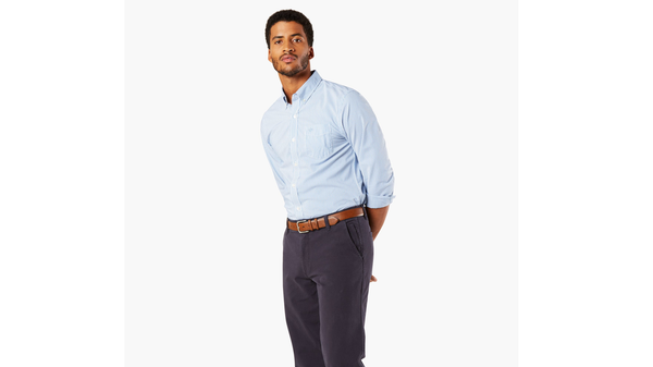 dockers Signature Comfort Flex Shirt Classic Fit Blue