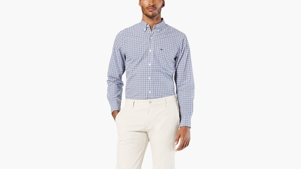 dockers Signature Comfort Flex Shirt Classic Fit Blue