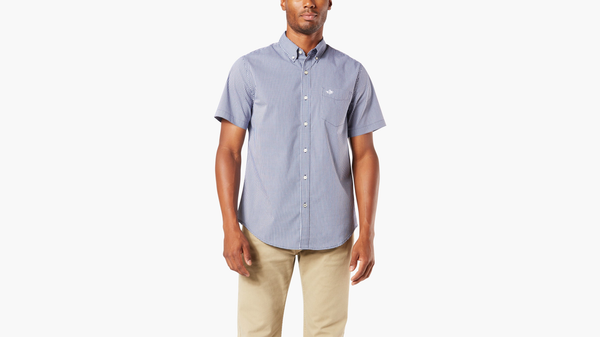 dockers Signature Comfort Flex Shirt Classic Fit Medieval Blue
