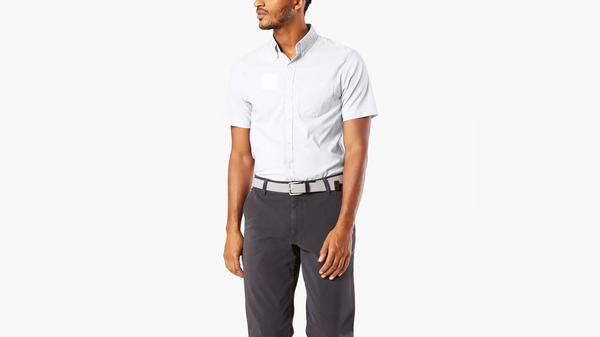 dockers Signature Comfort Flex Shirt Classic Fit Paper White