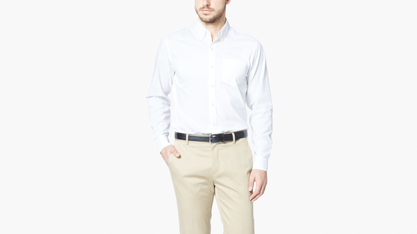 dockers Signature Comfort Flex Shirt Classic Fit Paper White