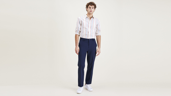 dockers Signature Go Khakis Straight Fit (Big and Tall) Blue