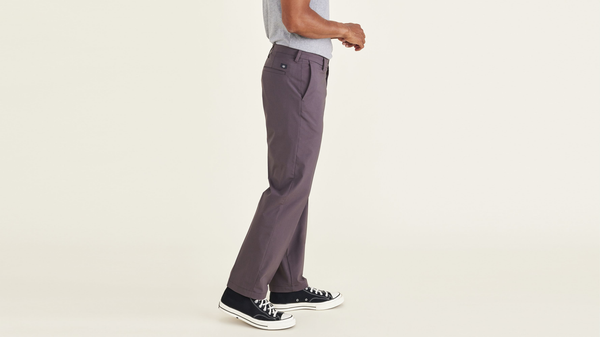 Dockers Signature Go Khakis Straight Fit (Big And Tall) Grey