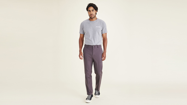 dockers Signature Go Khakis Straight Fit (Big and Tall) Grey
