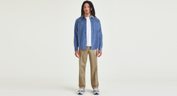 dockers Signature Iron Free Khakis Classic Fit with Stain Defender® (Big and Tall) New British Khaki