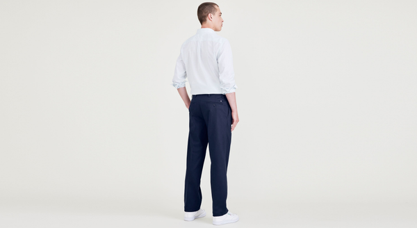 Dockers Signature Iron Free Khakis Pleated Classic Fit With Stain Defender® Blue