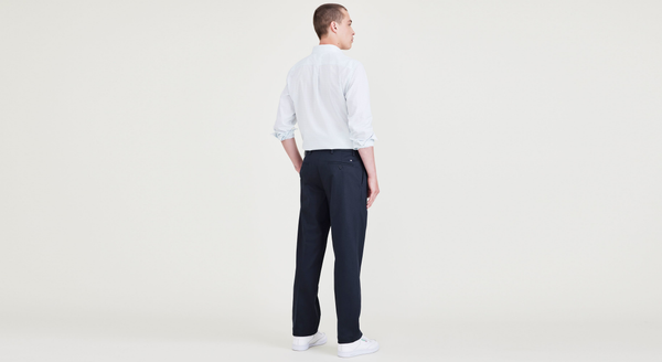 Dockers Signature Iron Free Khakis Pleated Classic Fit With Stain Defender® (Big And Tall) Blue