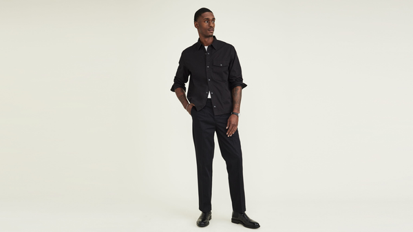 dockers Signature Iron Free Khakis Straight Fit with Stain Defender® (Big and Tall) Beautiful Black