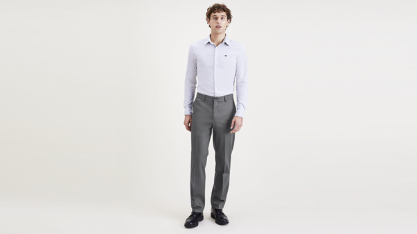 dockers Signature Iron Free Khakis Straight Fit with Stain Defender® (Big and Tall) Grey
