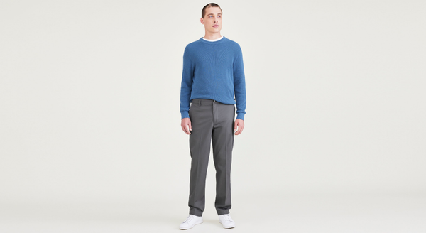 dockers Signature Iron Free Khakis Straight Fit with Stain Defender® Burma Grey