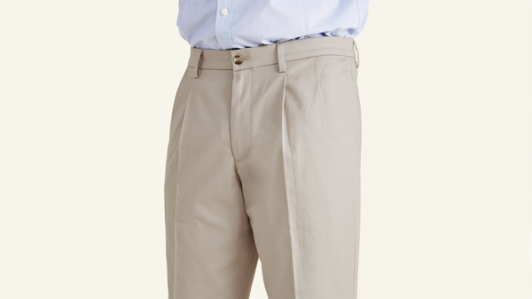 Dockers Signature Khakis Pleated Classic Fit (Big And Tall) Tan