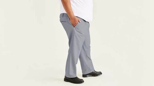 Dockers Signature Khakis Pleated Classic Fit (Big And Tall) Burma Grey